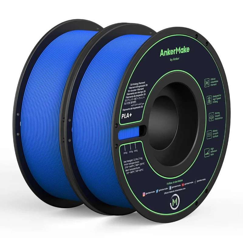 Anker AnkerMake PLA+ 3D Printing Filament (2 Pack) - Blue - اكسسوارات طابعة